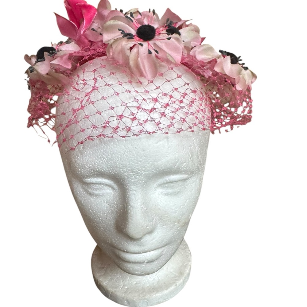 1960s Floral‎ Fascinator or Whimsey Hat - Picture 4 of 5